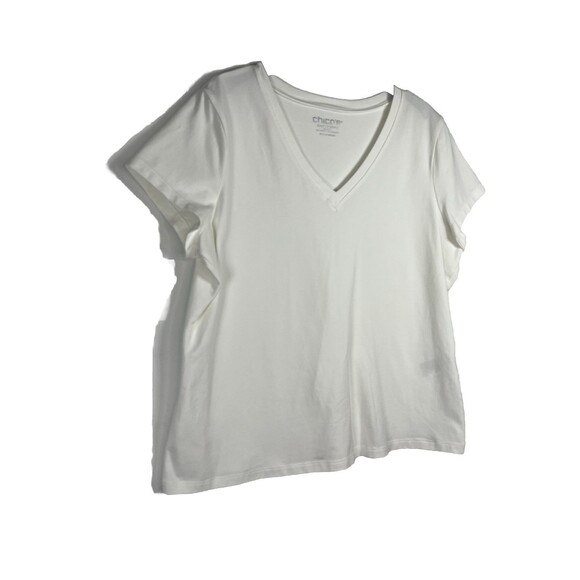 Chicos 2 Large T Shirt White Top Basic Layering - Picture 1 of 4